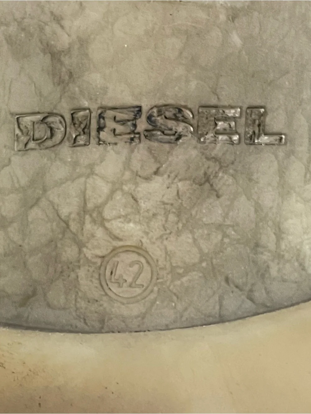 Diesel Boa Vista Chronon Slip On Distressed Loafers Gray Leather Mens 42/9